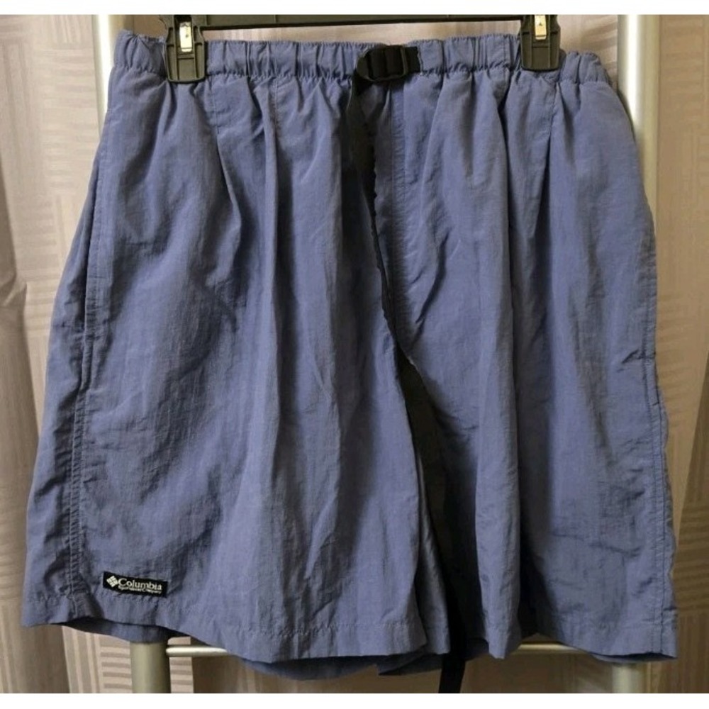 Vintage COLUMBIA Board Shorts Swim Trunks Sz XL‎ Lined Dad SHORT Blue 6" Inseam